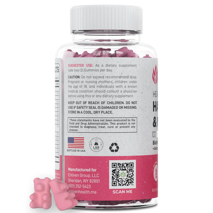 Biotin Gummies 5000mcg for Hair Growth & Strong Nails | Vegan Berry 60 Gummies