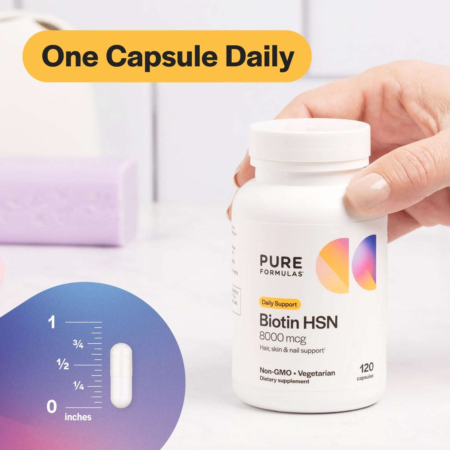 PureFormulas Biotin 8000 mcg – Hair, Skin & Nails Supplement (Pack of 2)