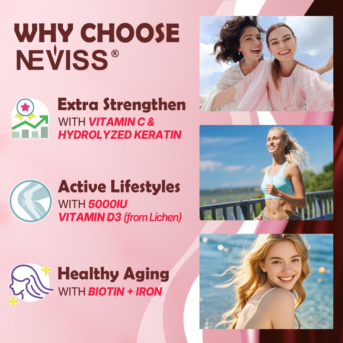 Hydrolyzed Collagen Gummies with Vitamin D3 & Biotin – Multi-Type I II III V X, Sugar Free, 60ct