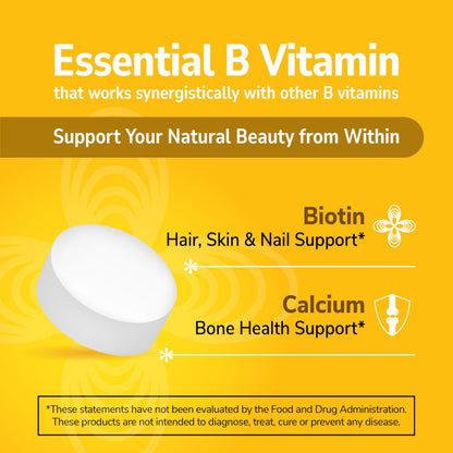 21st Century Biotin Tablets - 10,000 mcg Unflavored, 120 Count