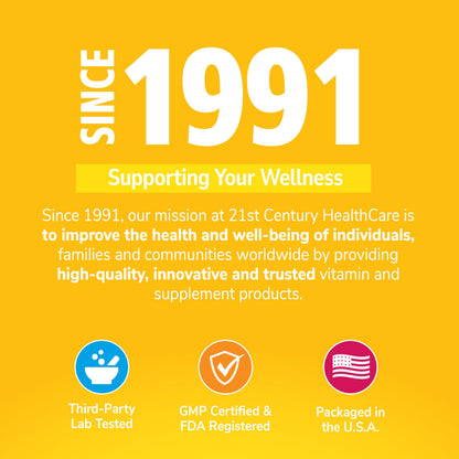 21st Century Biotin Tablets - 10,000 mcg Unflavored, 120 Count