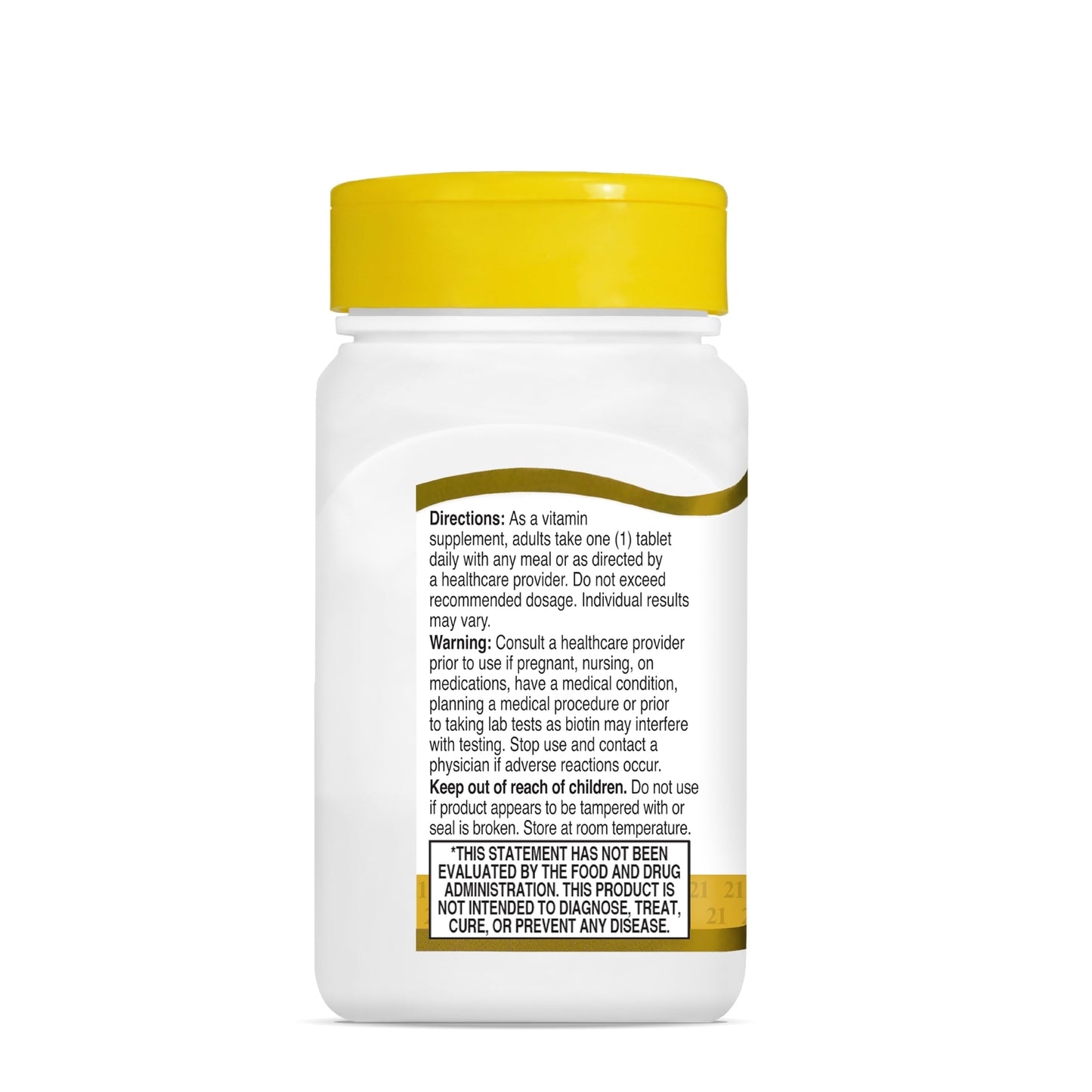 21st Century Biotin Tablets - 10,000 mcg Unflavored, 120 Count