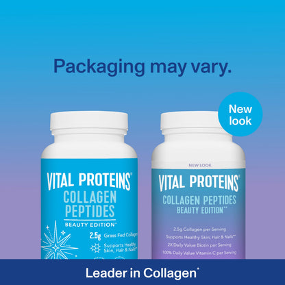 Vital Proteins Collagen Peptides Beauty Edition Capsules — 2.5g per Serving, Biotin & Vitamin C, 30 Servings