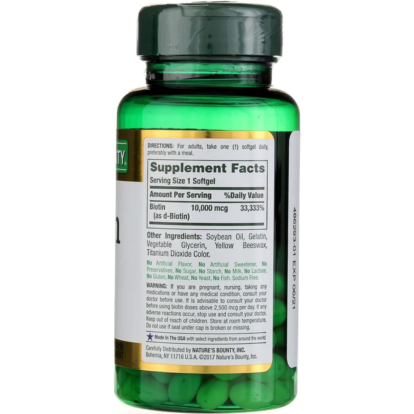 Nature's Bounty Biotin 10000 mcg – Hair, Skin & Nails | 120 Ct