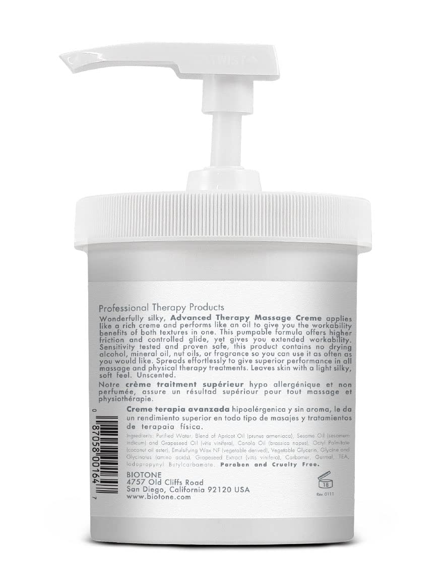 BIOTONE Advanced Therapy Massage Creme – Hypoallergenic & Fragrance-Free