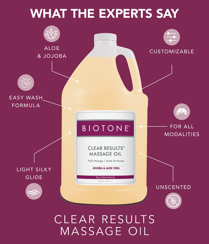 Biotone Clear Results Massage Oil, 8 Ounce - Premium Massage Oil