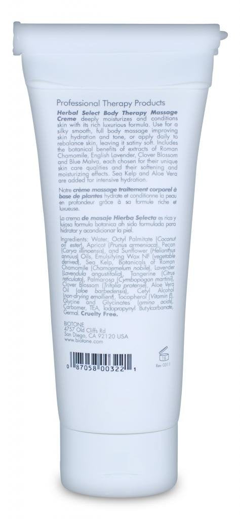 Biotone Herbal Select Body Therapy Creme, 7 oz – Massage Lotion