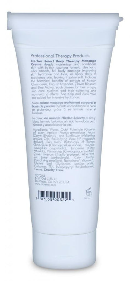Biotone Herbal Select Body Therapy Creme, 7 oz – Massage Lotion