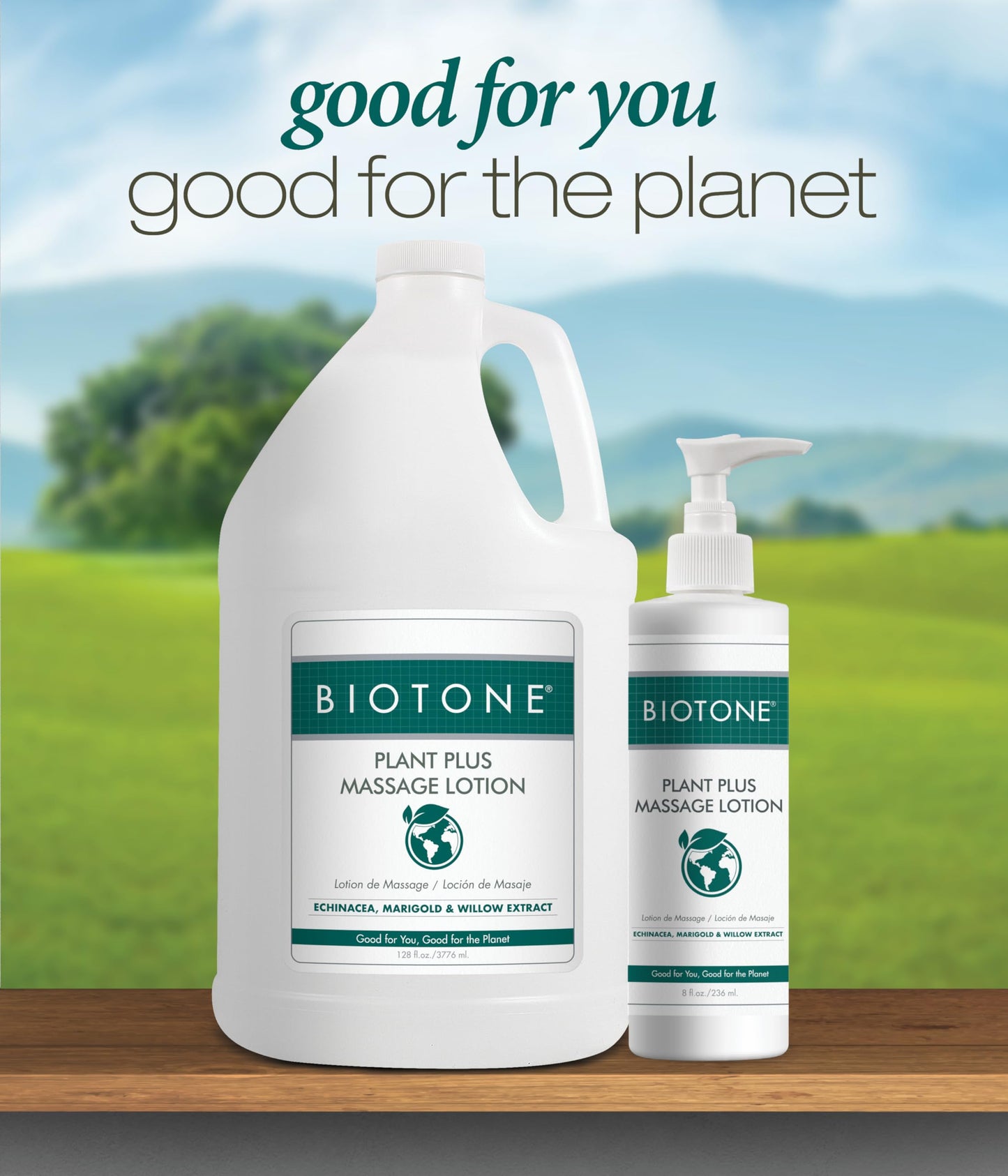 BIOTONE Plant Plus Massage Lotion – Eco-Conscious, Plant-Based, 128 oz
