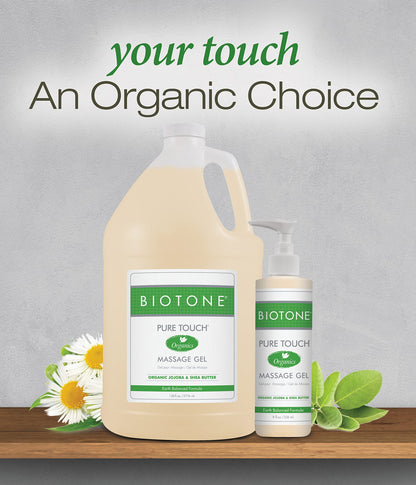 Biotone Pure Touch Organic Massage Gel – 128 oz | Hypoallergenic & Unscented