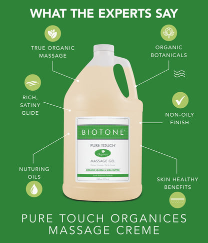 Biotone Pure Touch Organic Massage Gel – 128 oz | Hypoallergenic & Unscented