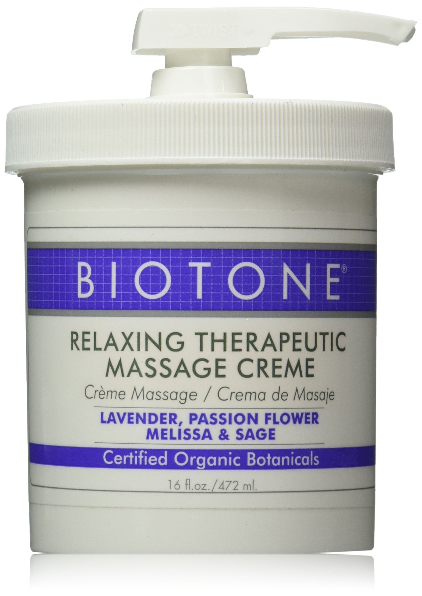 Biotone Relaxing Therapeutic Massage Creme, 16 Ounce – Organic Lavender & Botanicals