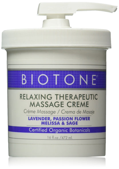Biotone Relaxing Therapeutic Massage Creme, 16 Ounce – Organic Lavender & Botanicals