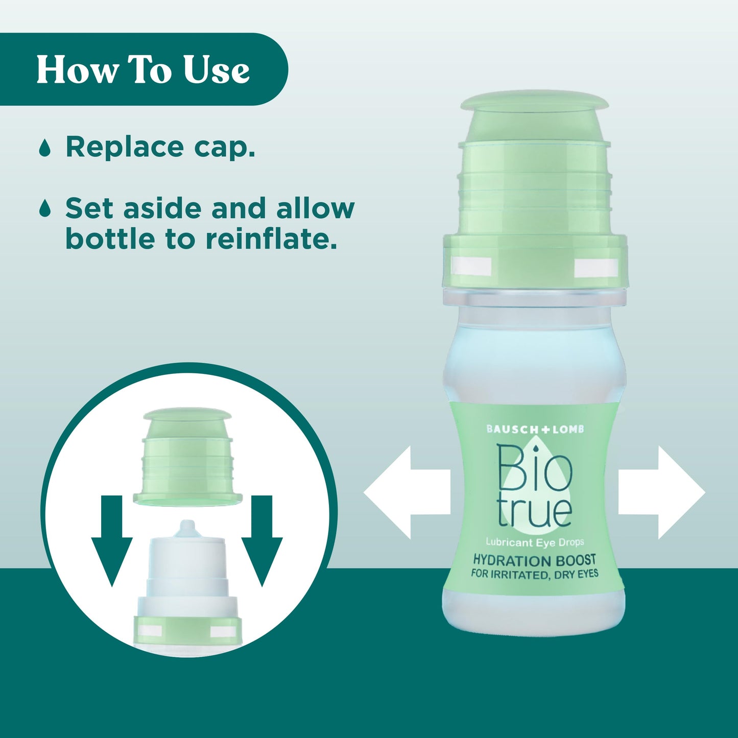 Biotrue Hydration Boost Eye Drops - Preservative-Free, Instant Moisture, Contact Lens Friendly (Pack of 2, 0.33 FL OZ each)