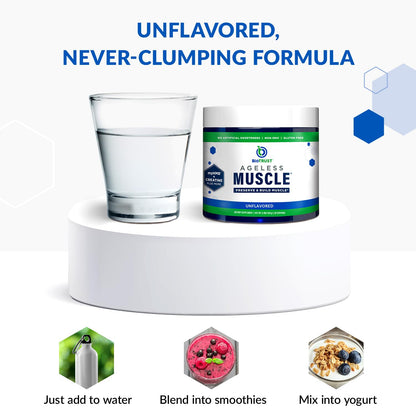BioTrust Ageless Muscle Builder - Creatine HMB Powder with Vitamin D3 & Betaine - Unflavored, 30 Servings