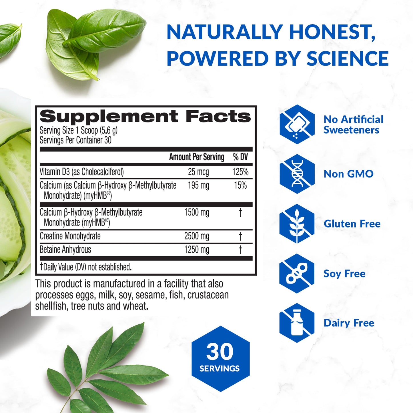 BioTrust Ageless Muscle Builder - Creatine HMB Powder with Vitamin D3 & Betaine - Unflavored, 30 Servings