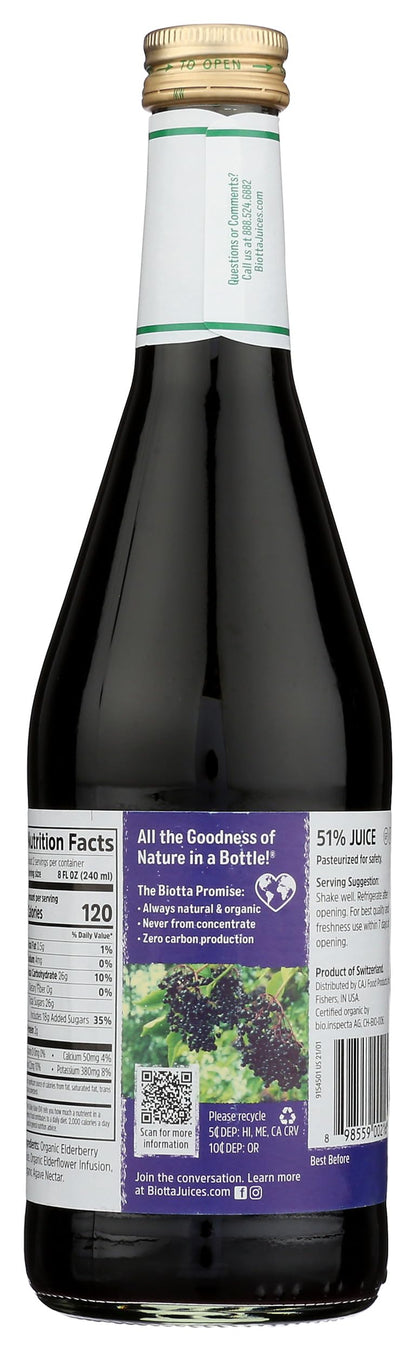Biotta Naturals Elderberry Juice, 16.9 oz – Immune Support