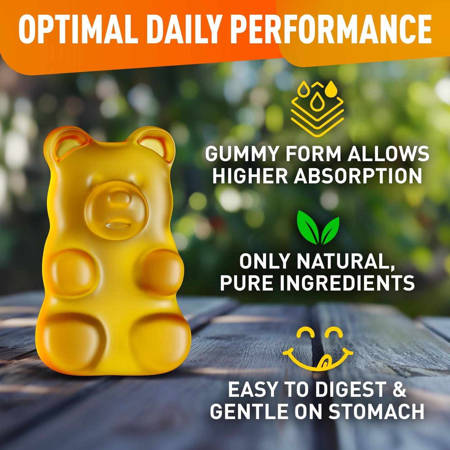 BioVit L-Tyrosine Gummies – 1000mg per Serving | Focus, Mood & Energy (60 Vegan Gummies)