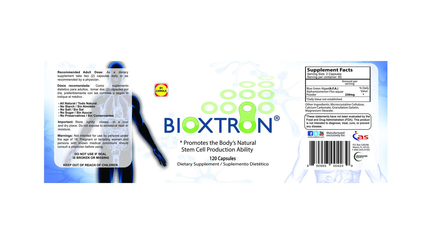 Bioxtron Natural AFA Stem Cell Supplement - Joint Support, Immune Health & Energy | 120 Caps