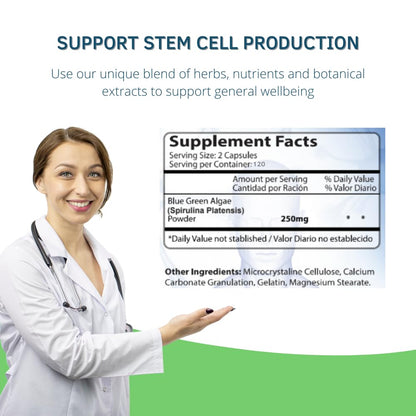 Bioxtron Natural AFA Stem Cell Supplement - Joint Support, Immune Health & Energy | 120 Caps