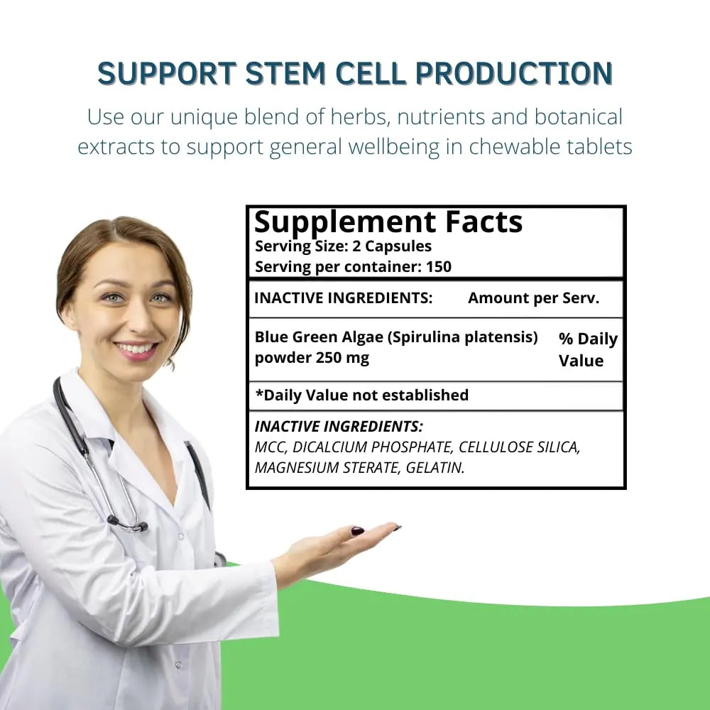 Bioxtron AFA Stem Cell Supplement - Stem Cell Renewal, Joint & Immune Support - 300 Capsules BritishVita | Premium UK Vitamins & Wellness Supplements