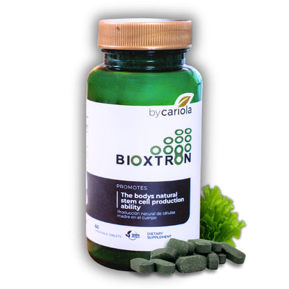Bioxtron Natural Stem Cell Supplement Chewables – Spirulina, Chlorella, AFA | Energy, Immune & Joint Support | 60 Tablets (30 Servings)