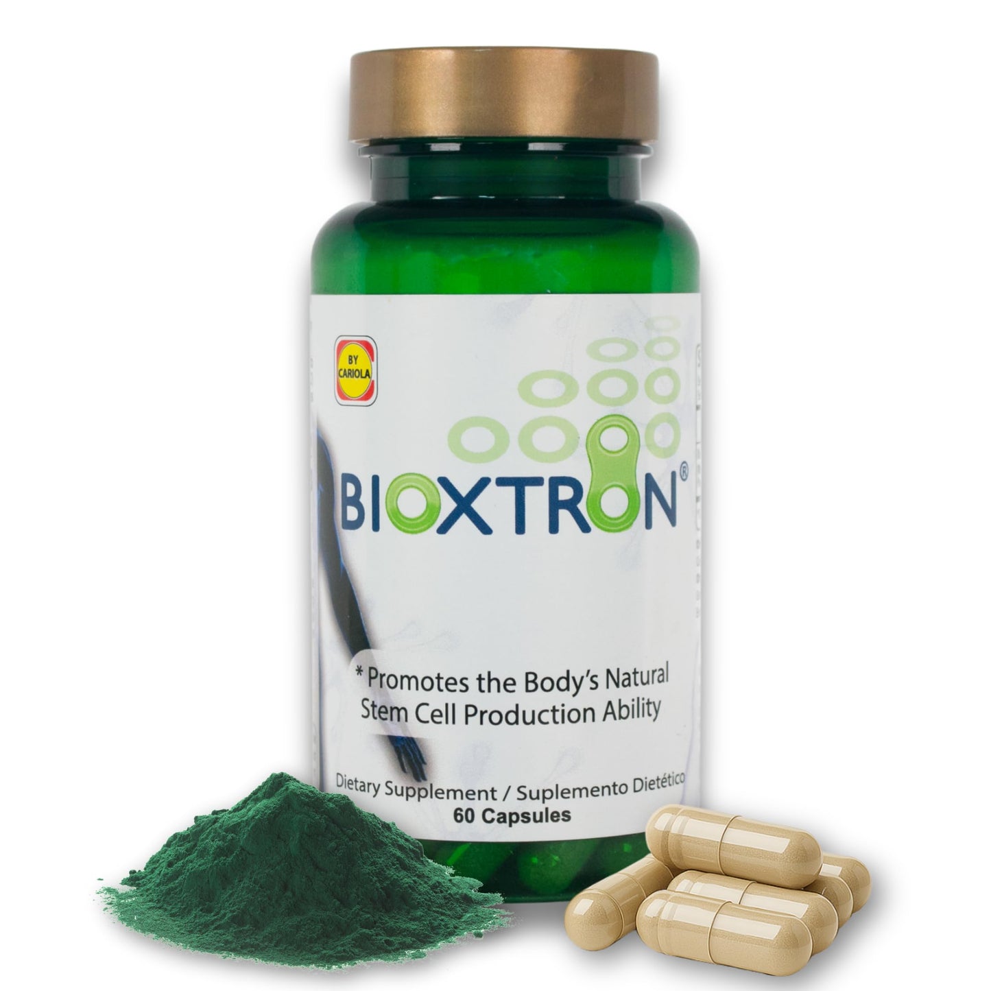 Bioxtron Natural Stem Cell Supplement Capsules - Blue Green Algae & Spirulina | 60 Capsules