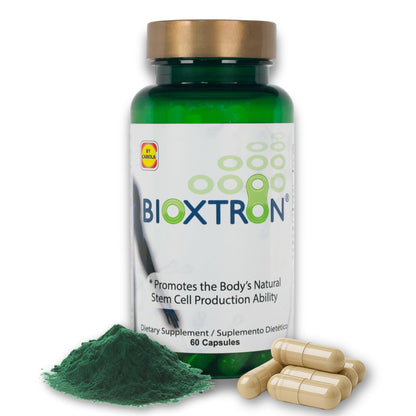 Bioxtron Natural Stem Cell Supplement Capsules - Blue Green Algae & Spirulina | 60 Capsules