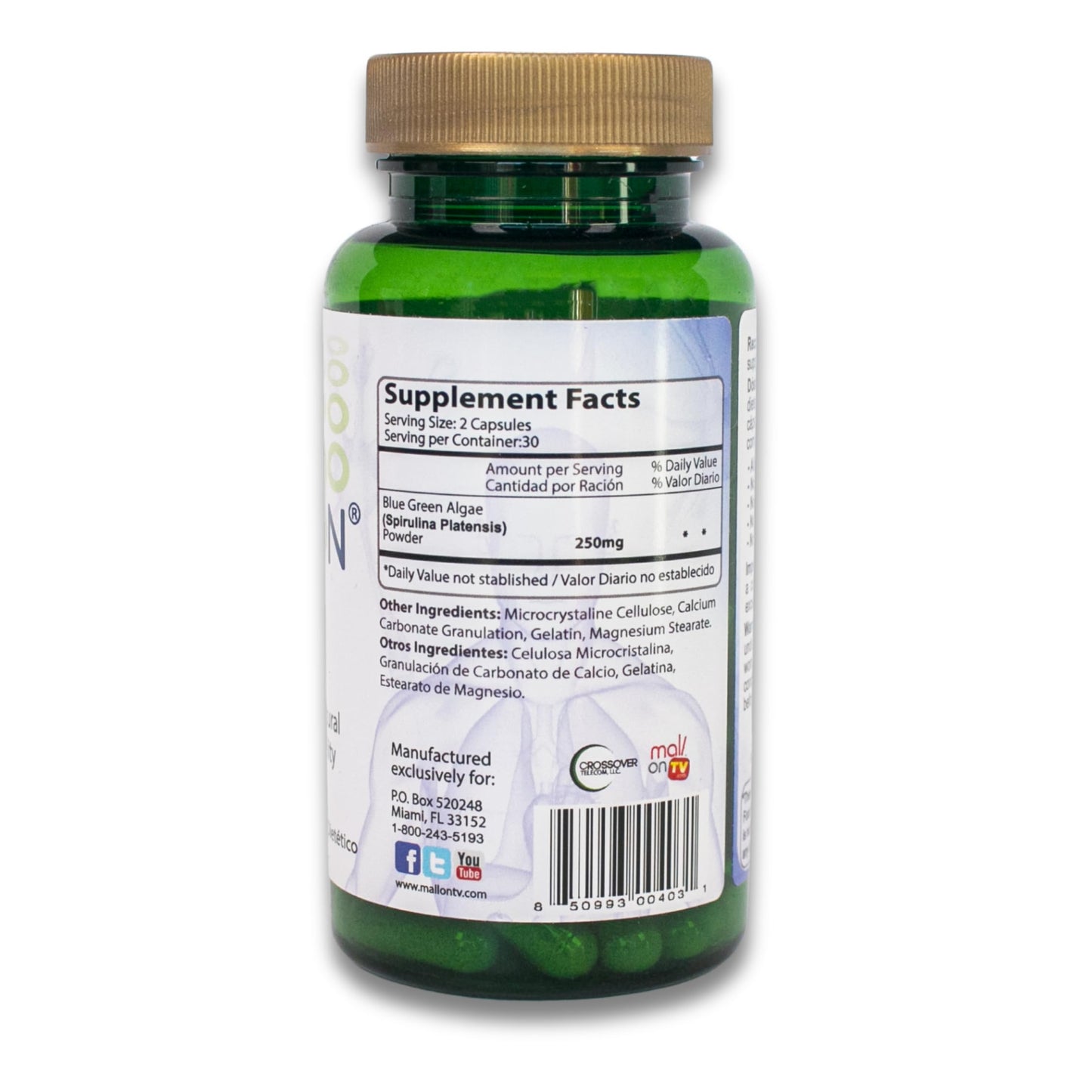 Bioxtron Natural Stem Cell Supplement Capsules - Blue Green Algae & Spirulina | 60 Capsules