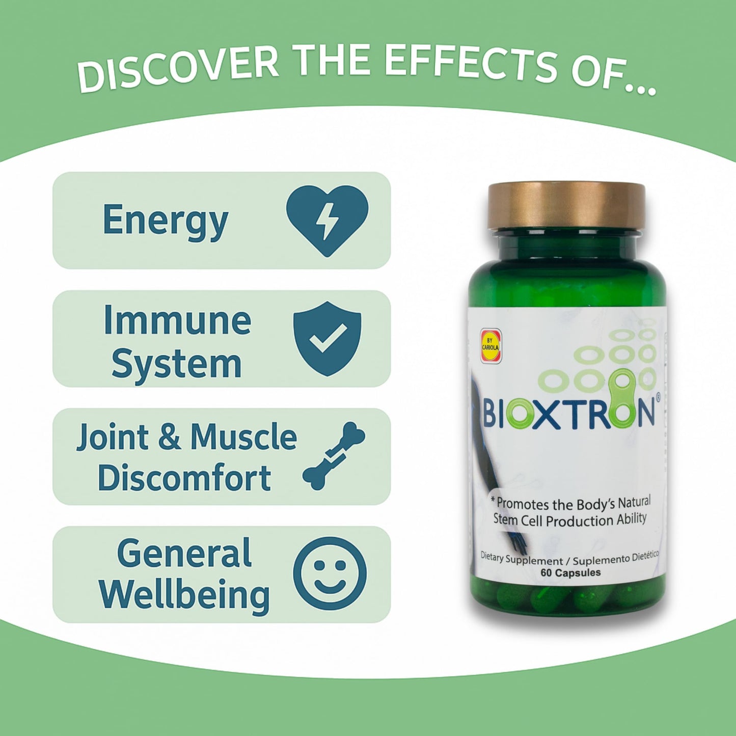 Bioxtron Natural Stem Cell Supplement Capsules - Blue Green Algae & Spirulina | 60 Capsules