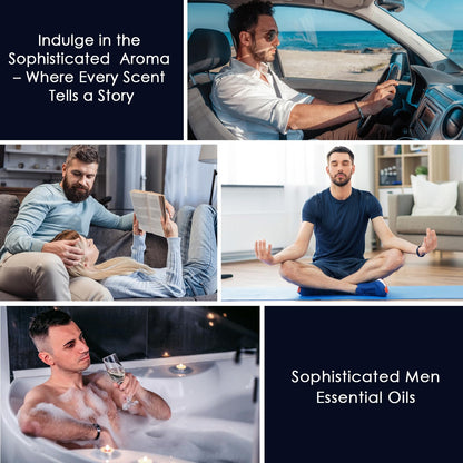Men Essential Oils Set - Top 6 Gentlemen's Fragrance Oils for Diffuser, Candle & Soap Making