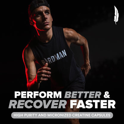 Birdman Micronized Creatine Monohydrate Capsules – Muscle Growth & Recovery | Vegan, Caffeine Free, Gluten Free, Sugar Free | 125 Capsules (25 Servings)
