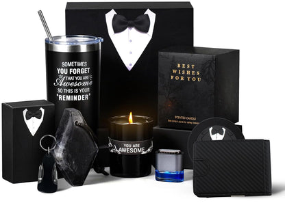 Birthday Gifts for Men Who Have Everything | 8-Piece Premium Gift Basket for Him