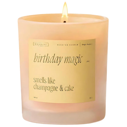 Birthday Magic Scented Candle – 10 oz, 40-50 Hour Burn | Champagne & Cake | Gifts for Women