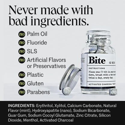 Bite Whitening Toothpaste Tablets – Nano Hydroxyapatite & Xylitol