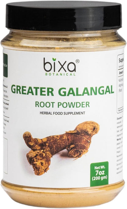 bixa BOTANICAL Greater Galangal Root Powder | Alpinia Galanga (Kulinjan) | Kosher, Non-GMO, 200g | Perfect for Soups & Cooking