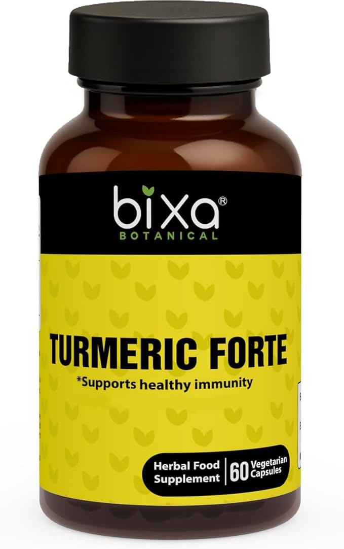 Bixa Botanical Turmeric Forte Capsules | High-Potency Curcumin with Black Pepper | 450mg, 60 Vegan Capsules