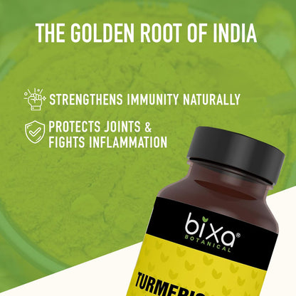Bixa Botanical Turmeric Forte Capsules | High-Potency Curcumin with Black Pepper | 450mg, 60 Vegan Capsules