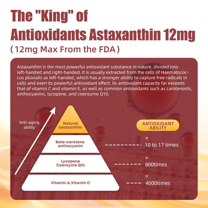 BIYODE Astaxanthin 12mg Softgels – High Potency Antioxidant (90 Softgels)