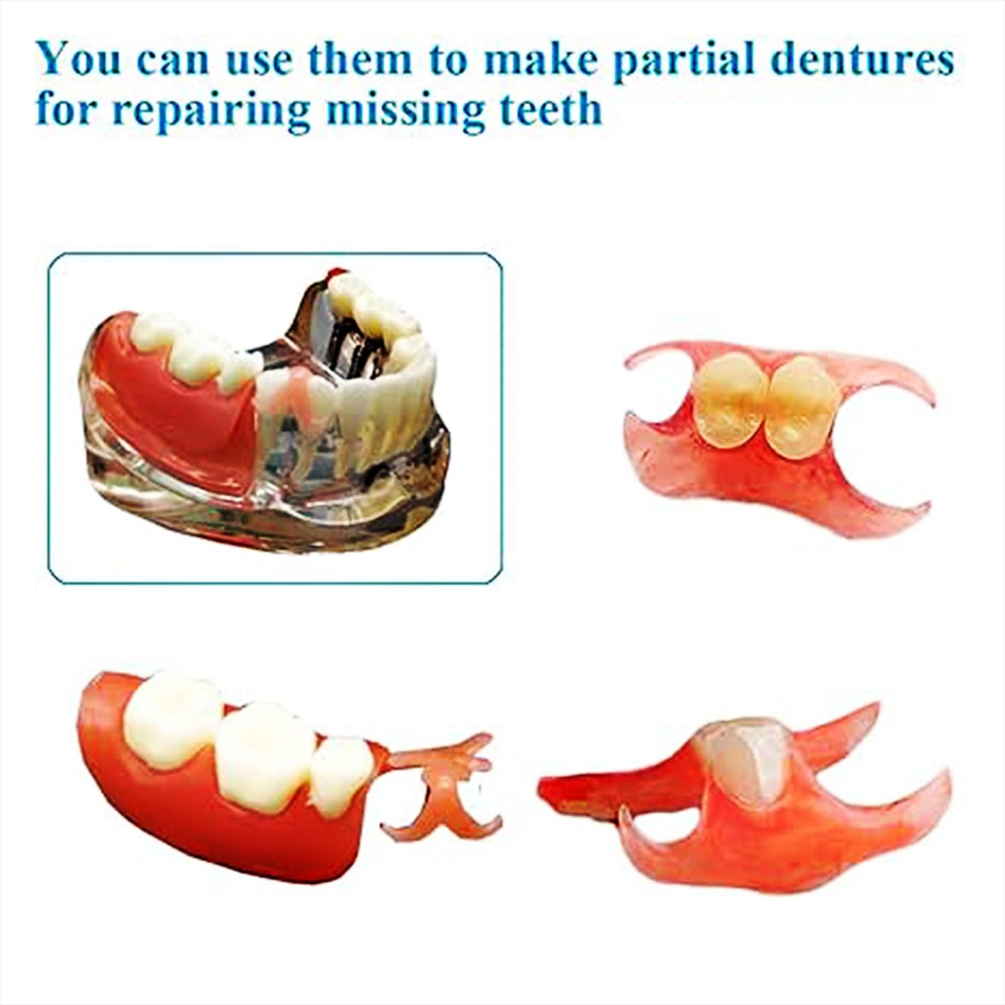 BJDTY DIY Denture Kit – Partial & Full Dentures Practice Set with Tool Kit