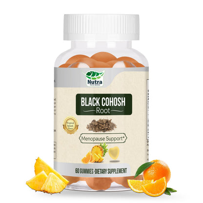 Black Cohosh Gummies for Menopause - Natural Relief, Mood & Hormone Balance - Vegan-Free 60 Gummies