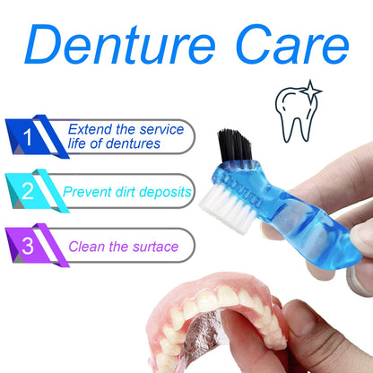 Black Denture Soaking Container - Partial Denture Case & Retainer Cleaning Cup