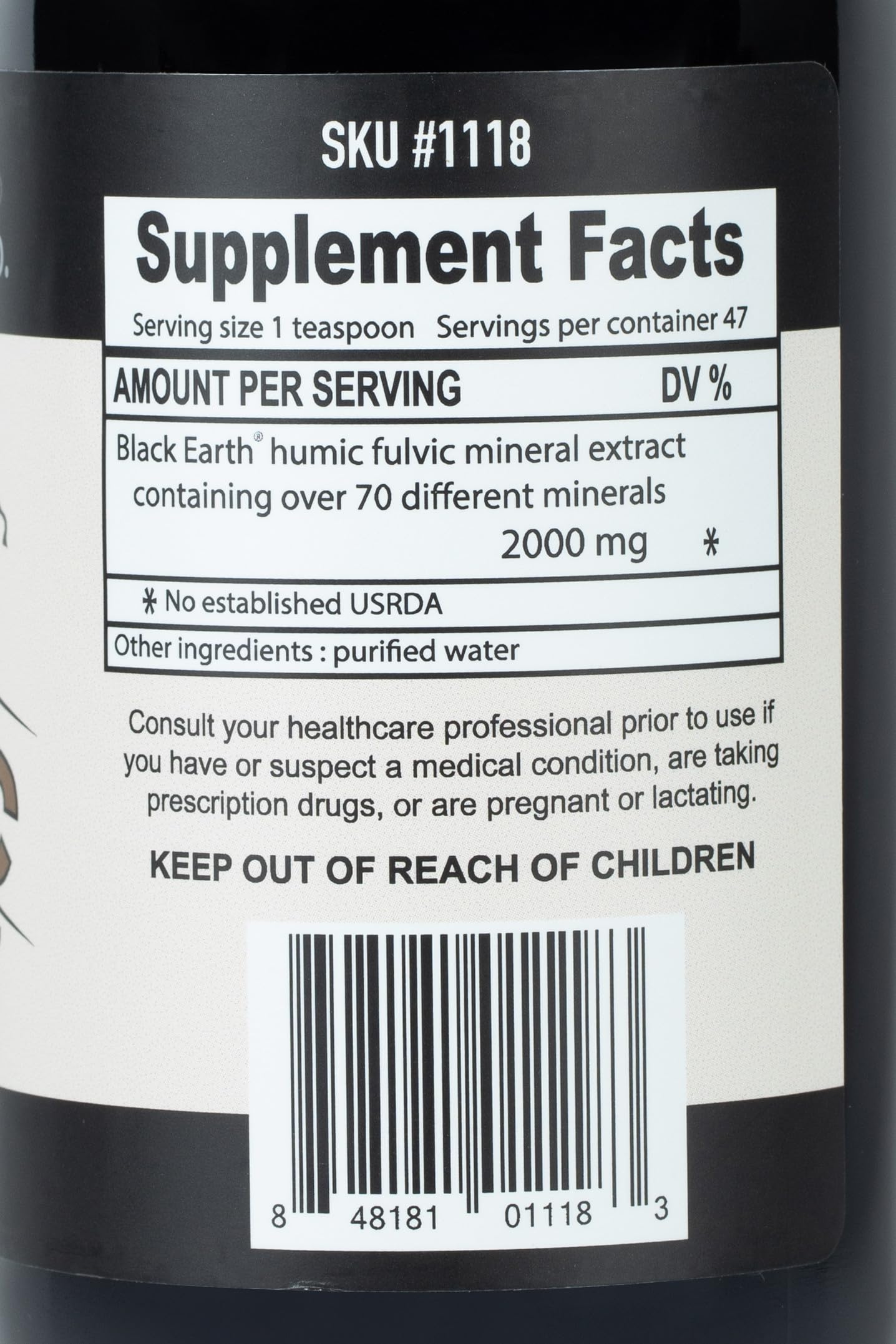 Black Earth Fulvic Acid – Humic & Fulvic Minerals with Electrolytes (8 oz)