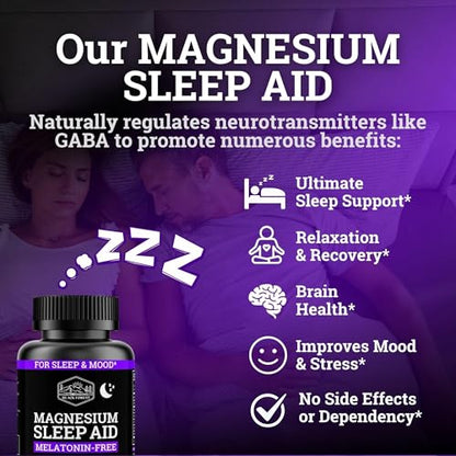 Black Forest Magnesium Sleep Aid (6-in-1) with Magtein, L-Theanine, Ashwagandha & Vitamin D