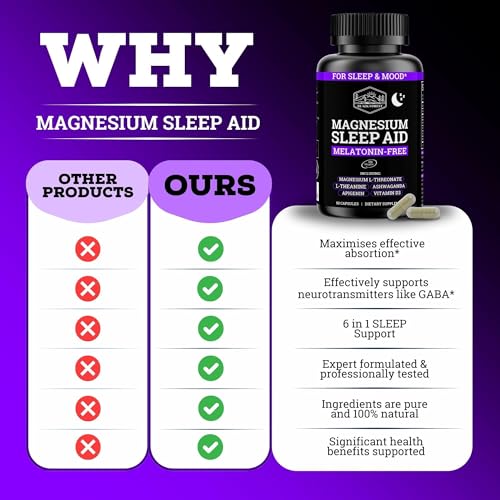 Black Forest Magnesium Sleep Aid (6-in-1) with Magtein, L-Theanine, Ashwagandha & Vitamin D