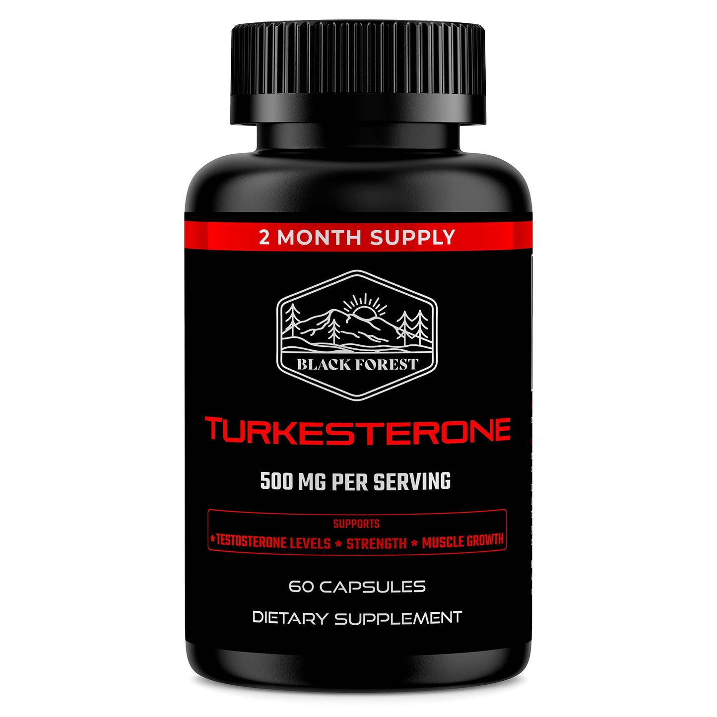 Black Forest Turkesterone 500mg Capsule – 2 Months Supply | Pure 95% Ajuga Turkestanica Extract