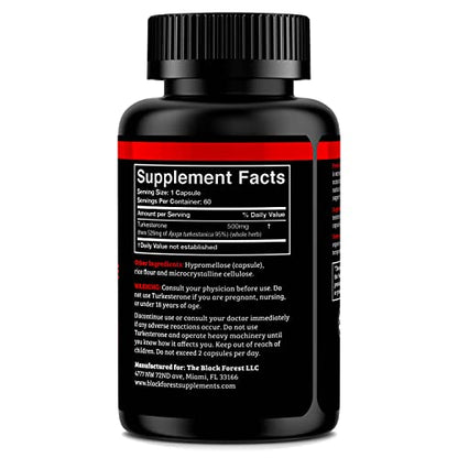 Black Forest Turkesterone 500mg Capsule – 2 Months Supply | Pure 95% Ajuga Turkestanica Extract