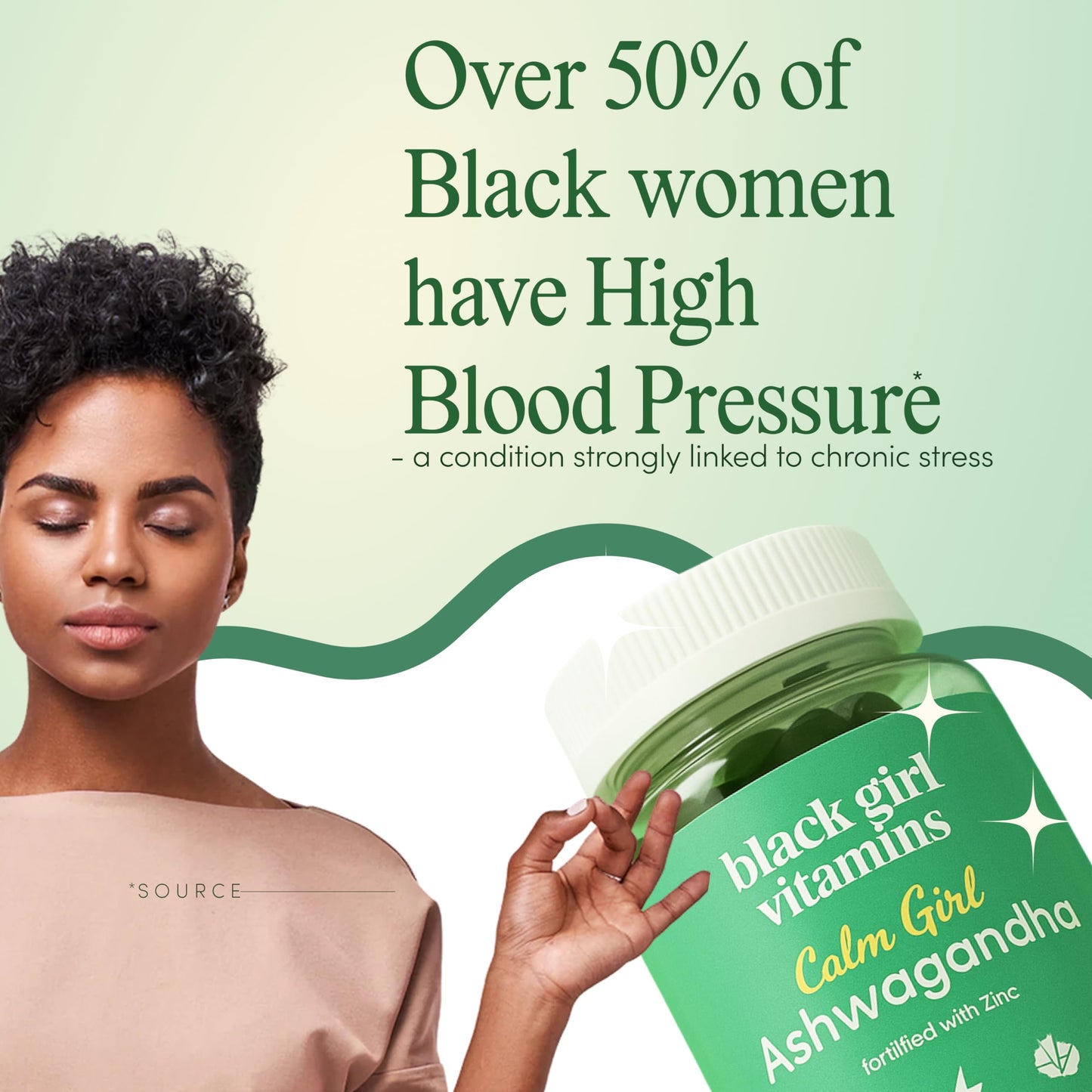 Black Girl Vitamins Ashwagandha + Zinc Gummies – Stress Support, Calm, Sleep & Immunity | Doctor-Formulated Vegan