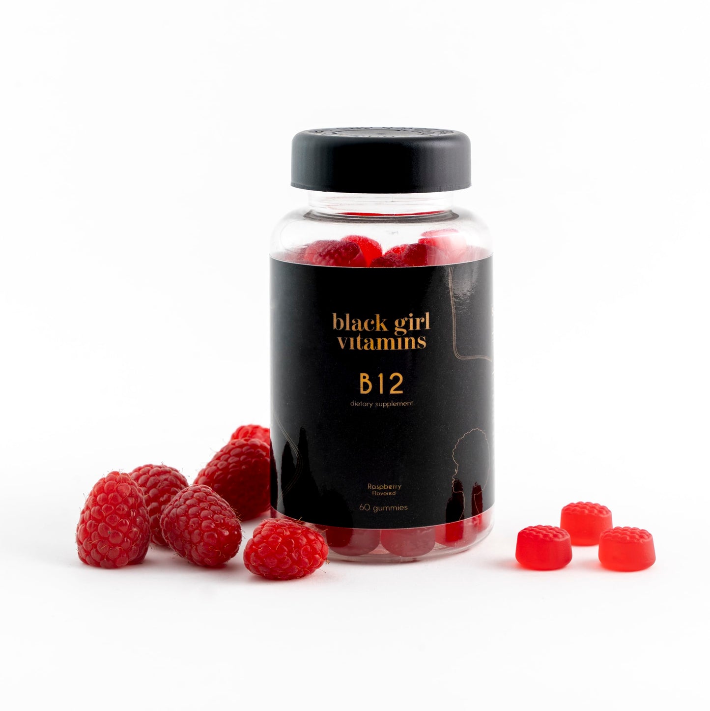 Black Girl Vitamins B12 Gummies 1000 mcg (Cyancobalamin) | Halal, Gluten-Free - 60ct