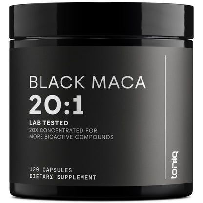 Black Maca Root - Ultra High Potency 20:1 Extract | Single Origin, Wildcrafted & Lab-Tested - 120 Capsules